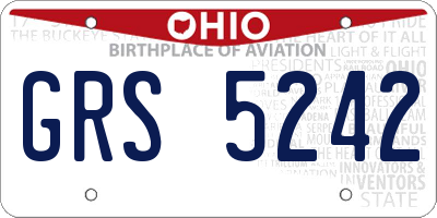 OH license plate GRS5242