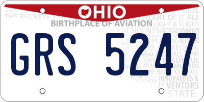 OH license plate GRS5247