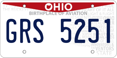 OH license plate GRS5251