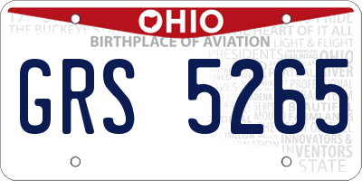 OH license plate GRS5265