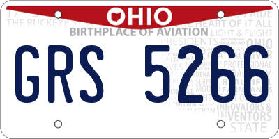 OH license plate GRS5266