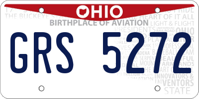 OH license plate GRS5272