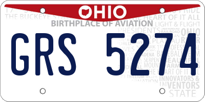 OH license plate GRS5274