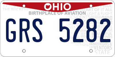 OH license plate GRS5282