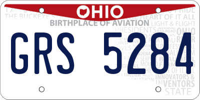 OH license plate GRS5284