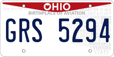 OH license plate GRS5294