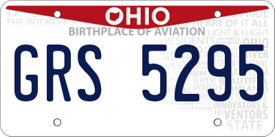 OH license plate GRS5295