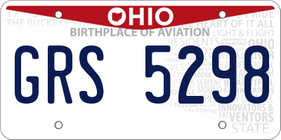 OH license plate GRS5298