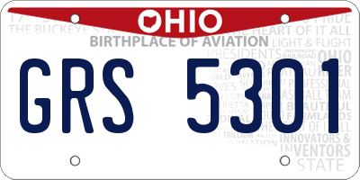 OH license plate GRS5301