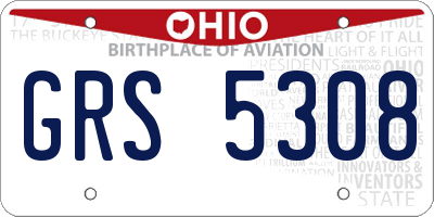 OH license plate GRS5308