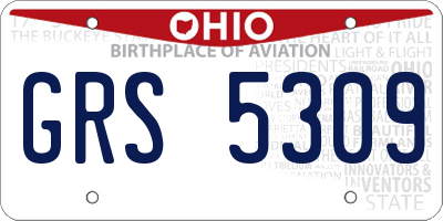 OH license plate GRS5309