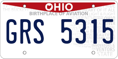 OH license plate GRS5315