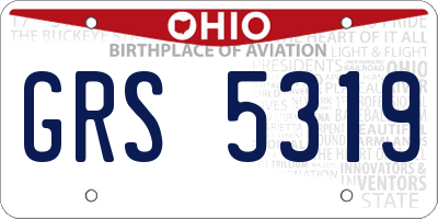 OH license plate GRS5319