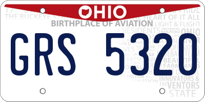 OH license plate GRS5320