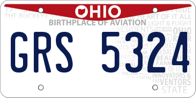 OH license plate GRS5324