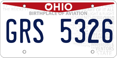 OH license plate GRS5326