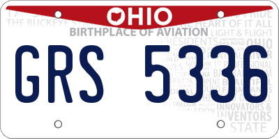 OH license plate GRS5336