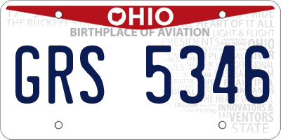 OH license plate GRS5346