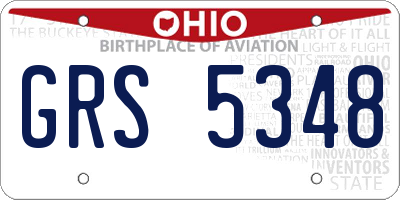 OH license plate GRS5348
