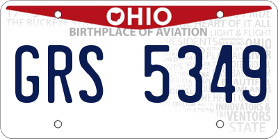 OH license plate GRS5349