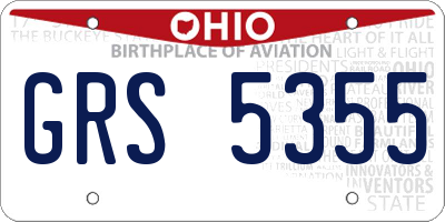 OH license plate GRS5355