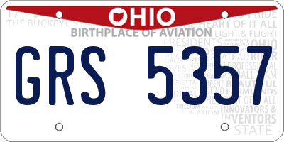 OH license plate GRS5357