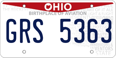 OH license plate GRS5363