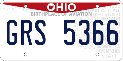 OH license plate GRS5366