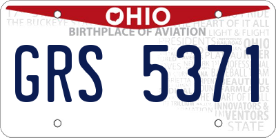 OH license plate GRS5371