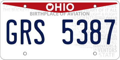 OH license plate GRS5387