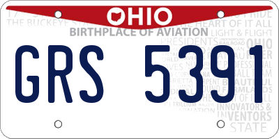 OH license plate GRS5391