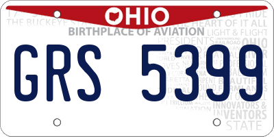 OH license plate GRS5399