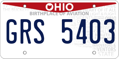 OH license plate GRS5403