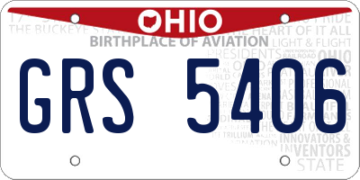 OH license plate GRS5406