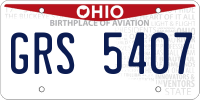 OH license plate GRS5407