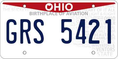 OH license plate GRS5421