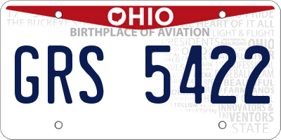 OH license plate GRS5422