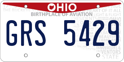 OH license plate GRS5429