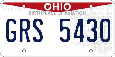 OH license plate GRS5430