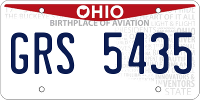 OH license plate GRS5435