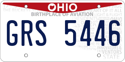 OH license plate GRS5446