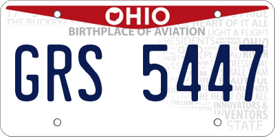 OH license plate GRS5447
