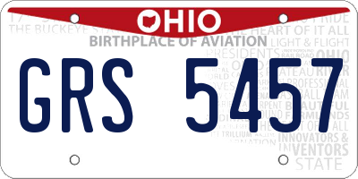 OH license plate GRS5457