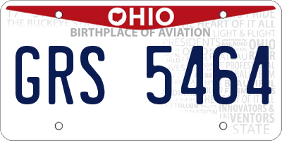 OH license plate GRS5464