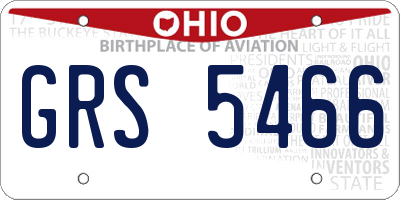 OH license plate GRS5466