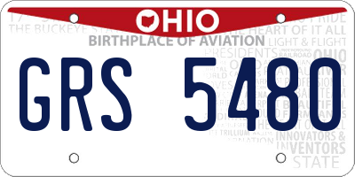OH license plate GRS5480