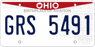 OH license plate GRS5491