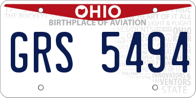 OH license plate GRS5494