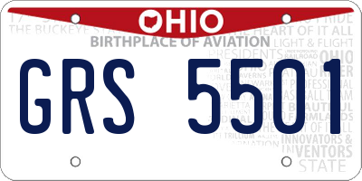 OH license plate GRS5501