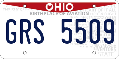 OH license plate GRS5509